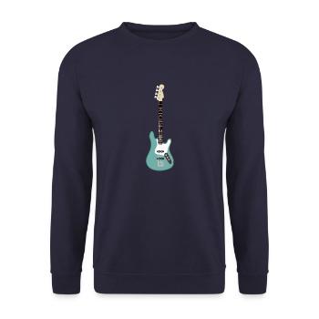 Seafoam Green Bass Guitar - Unisex Sweatshirt - navy - Front - Alina (178cm) & Michal (187cm)