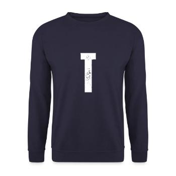 T - Unisex Sweatshirt - navy - Front - Alina (178cm) & Michal (187cm)
