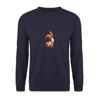 Faltirer Handstand Salto sportliches Workout - Unisex Pullover - Navy - Vorne - Alina (178cm) & Michal (187cm)