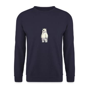Cool Polar Bear Cartoon Smile Pride Joy - Unisex Sweatshirt - navy - Front - Alina (178cm) & Michal (187cm)