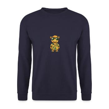 Kamel Comic Cool Sommer - Unisex Pullover - Navy - Vorne - Alina (178cm) & Michal (187cm)
