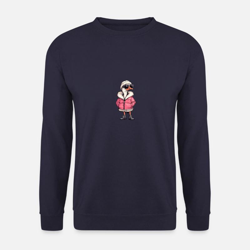 Ostrich Winter Comic - Unisex Sweatshirt - navy