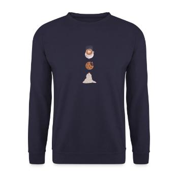 coffee cookies cozy - Unisex Pullover - Navy - Vorne - Alina (178cm) & Michal (187cm)
