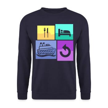 Family Cruise - Unisex Sweatshirt - navy - Front - Alina (178cm) & Michal (187cm)