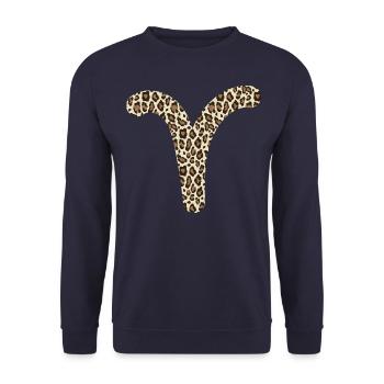 Sternzeichen Widder - Unisex Pullover - Navy - Vorne - Alina (178cm) & Michal (187cm)