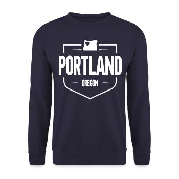 Portland - Unisex Pullover - Navy - Vorne - Alina (178cm) & Michal (187cm)