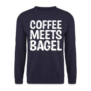 Le café rencontre Bagel - Sweat-shirt Unisexe - marine - Devant - Alina (178cm) & Michal (187cm)