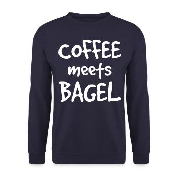 Le café rencontre Bagel - Sweat-shirt Unisexe - marine - Devant - Alina (178cm) & Michal (187cm)