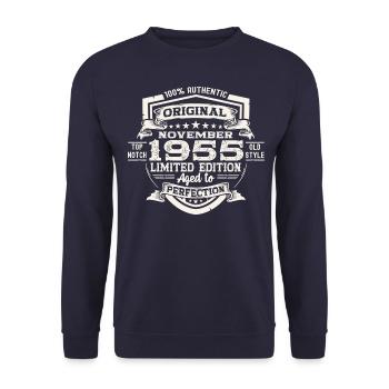 Original novembre 1955 67e anniversaire cadeau - Sweat-shirt Unisexe - marine - Devant - Alina (178cm) & Michal (187cm)
