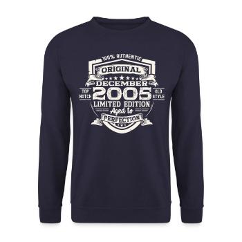 Original December 2005 17th Birthday Gift - Unisex Sweatshirt - navy - Front - Alina (178cm) & Michal (187cm)