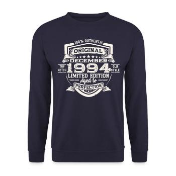Original December 1994 28th birthday gift - Unisex Sweatshirt - navy - Front - Alina (178cm) & Michal (187cm)
