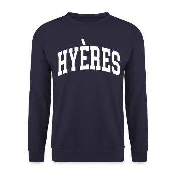 Hyères - Unisex Sweatshirt - navy - Front - Alina (178cm) & Michal (187cm)