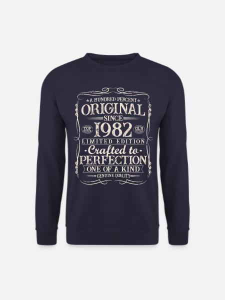 1982 geboren Jahrgang Vintage Geburtstag Geschenk - Unisex Pullover - Navy