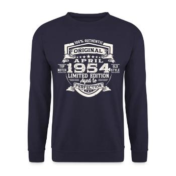 69 Birthday Man Original April Né en 1954 - Sweat-shirt Unisexe - marine - Devant - Alina (178cm) & Michal (187cm)
