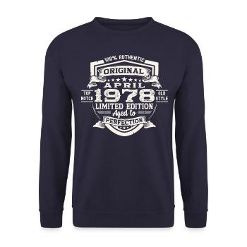 45e anniversaire homme Original April né en 1978 - Sweat-shirt Unisexe - marine - Devant - Alina (178cm) & Michal (187cm)