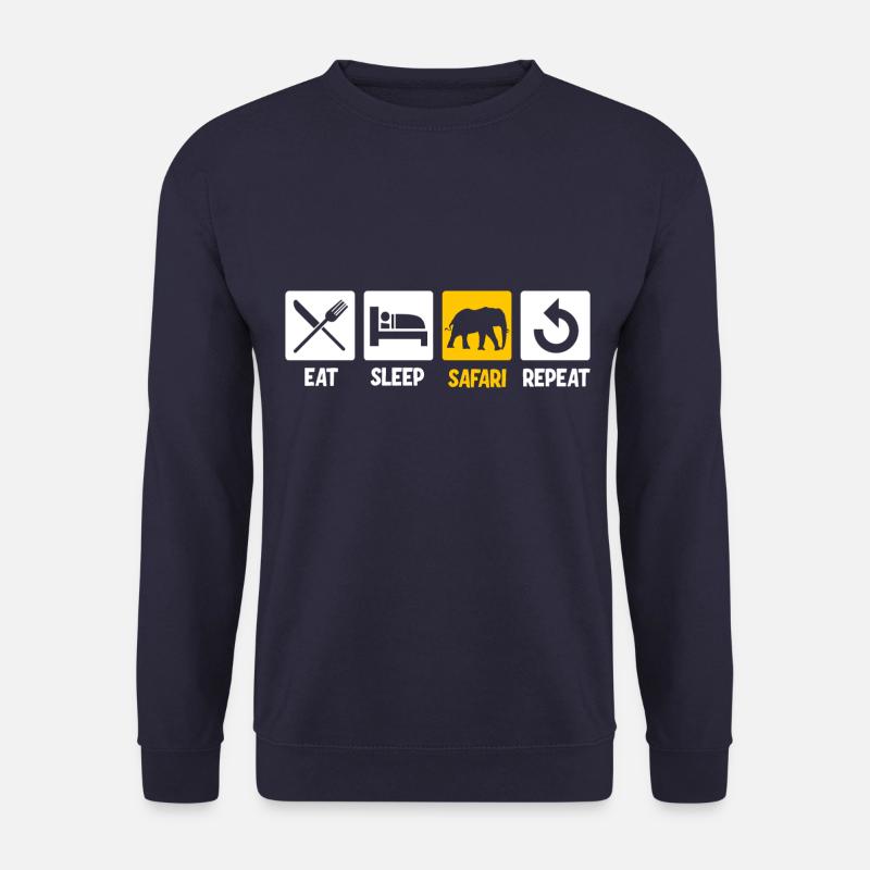 Eat Sleep Safari Repeat - Unisex Pullover - Navy