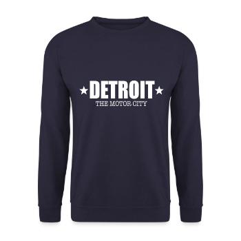 Detroit - Unisex Pullover - Navy - Vorne - Alina (178cm) & Michal (187cm)