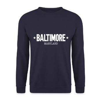Baltimore - Unisex Sweatshirt - navy - Front - Alina (178cm) & Michal (187cm)