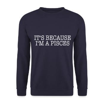 Sternzeichen Fische - Unisex Pullover - Navy - Vorne - Alina (178cm) & Michal (187cm)