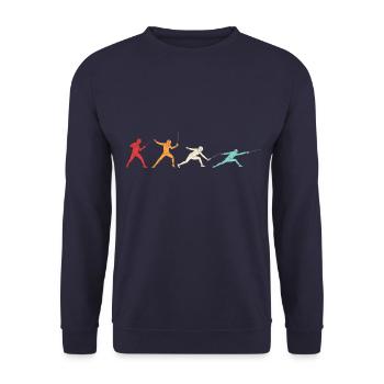 Fencing - Unisex Sweatshirt - navy - Front - Alina (178cm) & Michal (187cm)