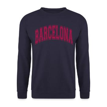 Barcelona - Unisex Sweatshirt - navy - Front - Alina (178cm) & Michal (187cm)