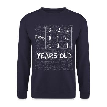 19. Geburtstag 19 Jahre Matrixdeterminante - Unisex Pullover - Navy - Vorne - Alina (178cm) & Michal (187cm)