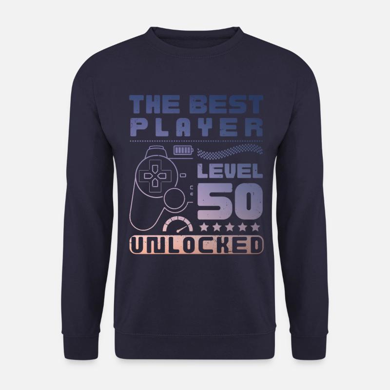 The Best Player, Level 50 Unlocked - Unisex Pullover - Navy
