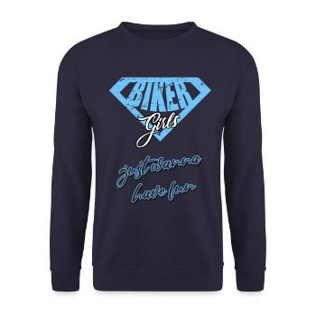 Filles Vélo - Sweat-shirt Unisexe - marine - Devant - Alina (178cm) & Michal (187cm)