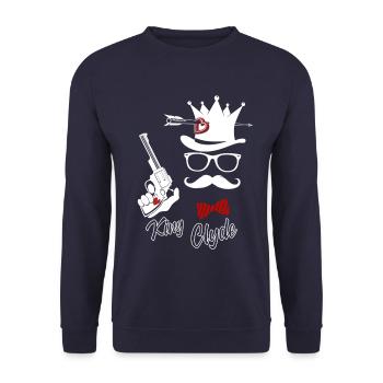 verliebt - Unisex Pullover - Navy - Vorne - Alina (178cm) & Michal (187cm)