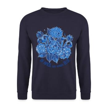 In April we wear Blue - Unisex Sweatshirt - navy - Front - Alina (178cm) & Michal (187cm)