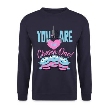 Toy Story Mit Spruch You Are The Chosen One - Unisex Pullover - Navy - Vorne - Alina (178cm) & Michal (187cm)