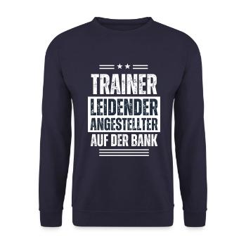 Lustiges Trainer T-Shirt & Geschenk  - Unisex Pullover - Navy - Vorne - Alina (178cm) & Michal (187cm)