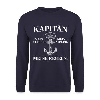 Kapitän Mein Steuer Meine Regeln - Unisex Pullover - Navy - Vorne - Alina (178cm) & Michal (187cm)