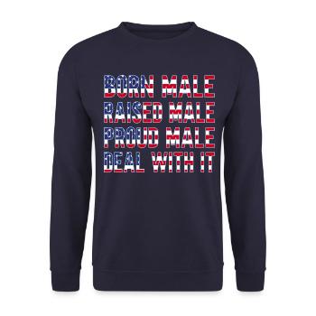Homme né mâle élevé - Sweat-shirt Unisexe - marine - Devant - Alina (178cm) & Michal (187cm)