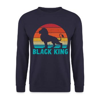 Black King - Unisex Sweatshirt - navy - Front - Alina (178cm) & Michal (187cm)