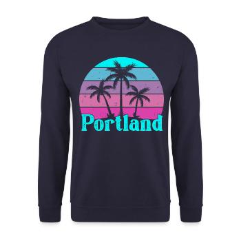 Portland - Unisex Pullover - Navy - Vorne - Alina (178cm) & Michal (187cm)