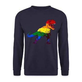 LGBT Dino - Unisex Pullover - Navy - Vorne - Alina (178cm) & Michal (187cm)