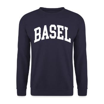 Basel - Unisex Sweatshirt - navy - Front - Alina (178cm) & Michal (187cm)