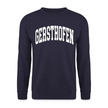 Gersthofen - Unisex Pullover - Navy - Vorne - Alina (178cm) & Michal (187cm)