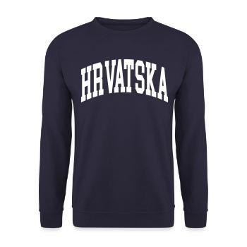 Croatia - Unisex Sweatshirt - navy - Front - Alina (178cm) & Michal (187cm)