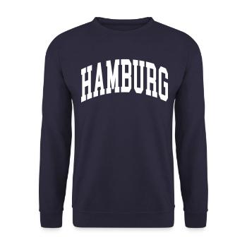 Hamburg - Unisex Sweatshirt - navy - Front - Alina (178cm) & Michal (187cm)