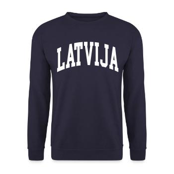 Latvia - Unisex Sweatshirt - navy - Front - Alina (178cm) & Michal (187cm)