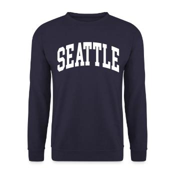 Seattle - Unisex Pullover - Navy - Vorne - Alina (178cm) & Michal (187cm)