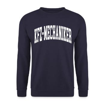 KfZ-Mechaniker - Unisex Pullover - Navy - Vorne - Alina (178cm) & Michal (187cm)