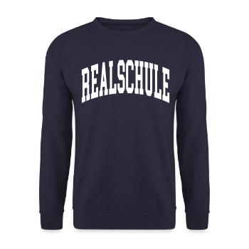 Realschule - Unisex Pullover - Navy - Vorne - Alina (178cm) & Michal (187cm)