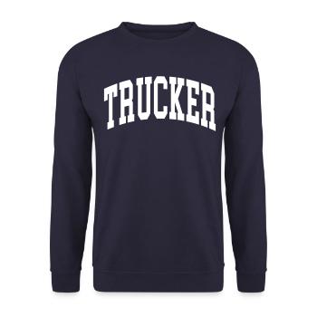Trucker - Unisex Sweatshirt - navy - Front - Alina (178cm) & Michal (187cm)