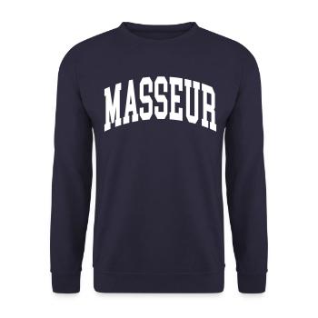 Masseur - Unisex Pullover - Navy - Vorne - Alina (178cm) & Michal (187cm)