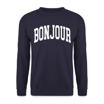 Bonjour - Unisex Pullover - Navy - Vorne - Alina (178cm) & Michal (187cm)