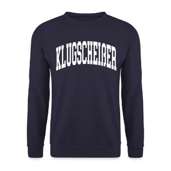 Klugscheißer - Unisex Pullover - Navy - Vorne - Alina (178cm) & Michal (187cm)