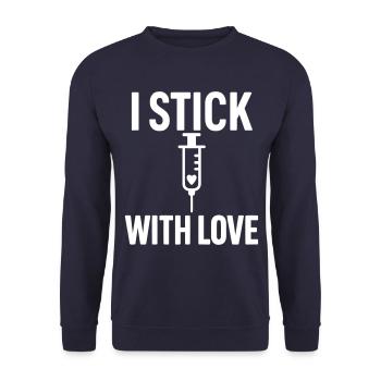 Nurse Nurse with Love - Unisex Sweatshirt - navy - Front - Alina (178cm) & Michal (187cm)